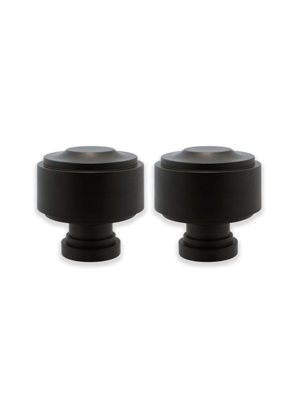 Premium Heavy Metal Drapery Rod Knobs- BRUSHED DARK BROWN